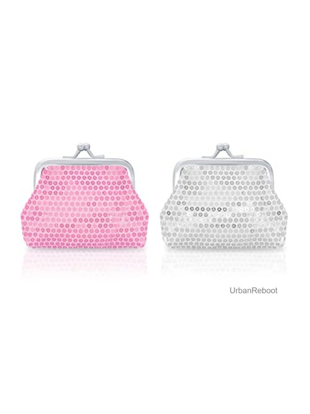Nylon Sequin Coin Purse Set Kiss Lock Mini Wallet 2 Pack